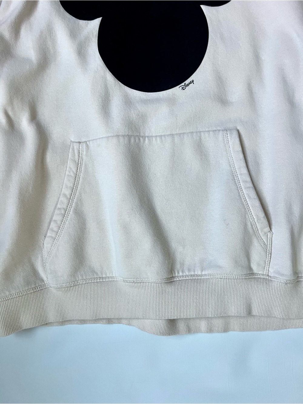 H&M x Disney Mickey Mouse Hoodie Cream Off-White Graphic Sweatshirt Size S Small - Picture 7 of 12